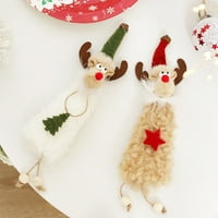 Коледни декорации на Cschome, сладък плюшен лос висящ орнамент, коледно дърво висящо орнамент, поставете коледна атмосфера