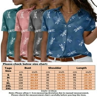 Beiwei жени ежедневни водни риза с цветна туника надолу по бутон за разхлабени блузи дами лапета шия бизнес върхове върхове