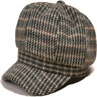 Cocopeaunts Classic Newsboy Hats for Women Plaid Octagonal Hat Tweed Bakerboy Hat Fiddler капачка Барета Капа зимни топло