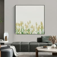 Пшеничен разсад рисуване на платно с стена с рамки, квадратна версия Модерен декор за стена, готов за окачване