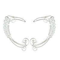 Rosarivae чифт елфски маншети за уши за уши за перли Обеци Бижута Подарък за жени