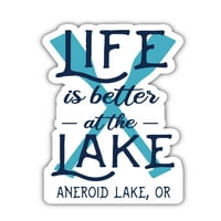 Анероидно езеро Орегон Сувенир Винилов стикер с стикер с гребло 4-пакет