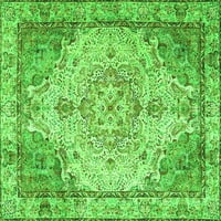 Ahgly Company Indoor Square Persian Green Traditional Area Rugs, 6 'квадрат
