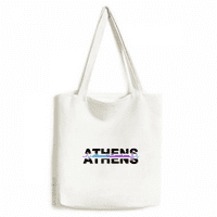 City Radio Athens Building Tote Canvas Чанта за пазаруване на чанта за небрежна чанта