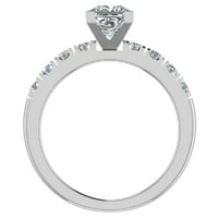 Диамантени годежни пръстени за жени GIA сертифицирана принцеса пасианс диамантен пръстен 18k бяло злато 1. Карат
