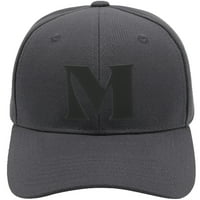 Daxton структурирана крива козирка Bill Baseball Hat 3d Капитална азбука букви, шапка с дървени въглища Черна буква m