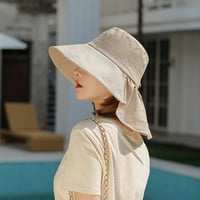 Бежови дамски слънчева кофа шапка рибар пътува Upf50+ солидни летни шапки за жени