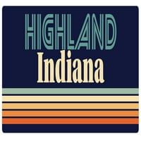 Highland Indiana Vinyl Decal Sticker Retro дизайн