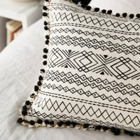 Loloi килими P Черно -бяла възглавница за хвърляне на шеврон
