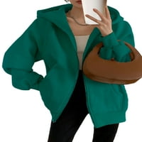 Abtel жени Суитчър Флис облицована качулка палто ежедневно изпреварване върхове дами дебела работна трева -зелена s