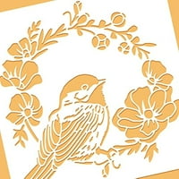 Модел за птица пластмасова картина шаблони с шаблони квадратни птици и гирлянда рисунка за многократна употреба за боя