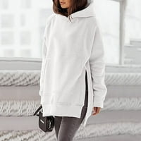 Дамска суичър - пуловер джобни ежедневни суичър с качулка с дълъг ръкав есенен солиден до 60% отстъпка