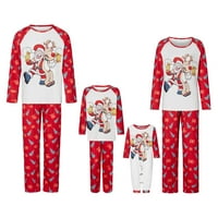 Семейство Келаджуан, съвпадаща коледни пижами, ромпърски Дядо Коледа от печат с дълъг ръкав и комплект панталони за печат на елени